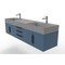 Castello Usa Amazon 72" Wall Mounted Blue Vanity With Gray Top And Black Handles CB-MC-72BLU-BL-2056-GR - alternate 6